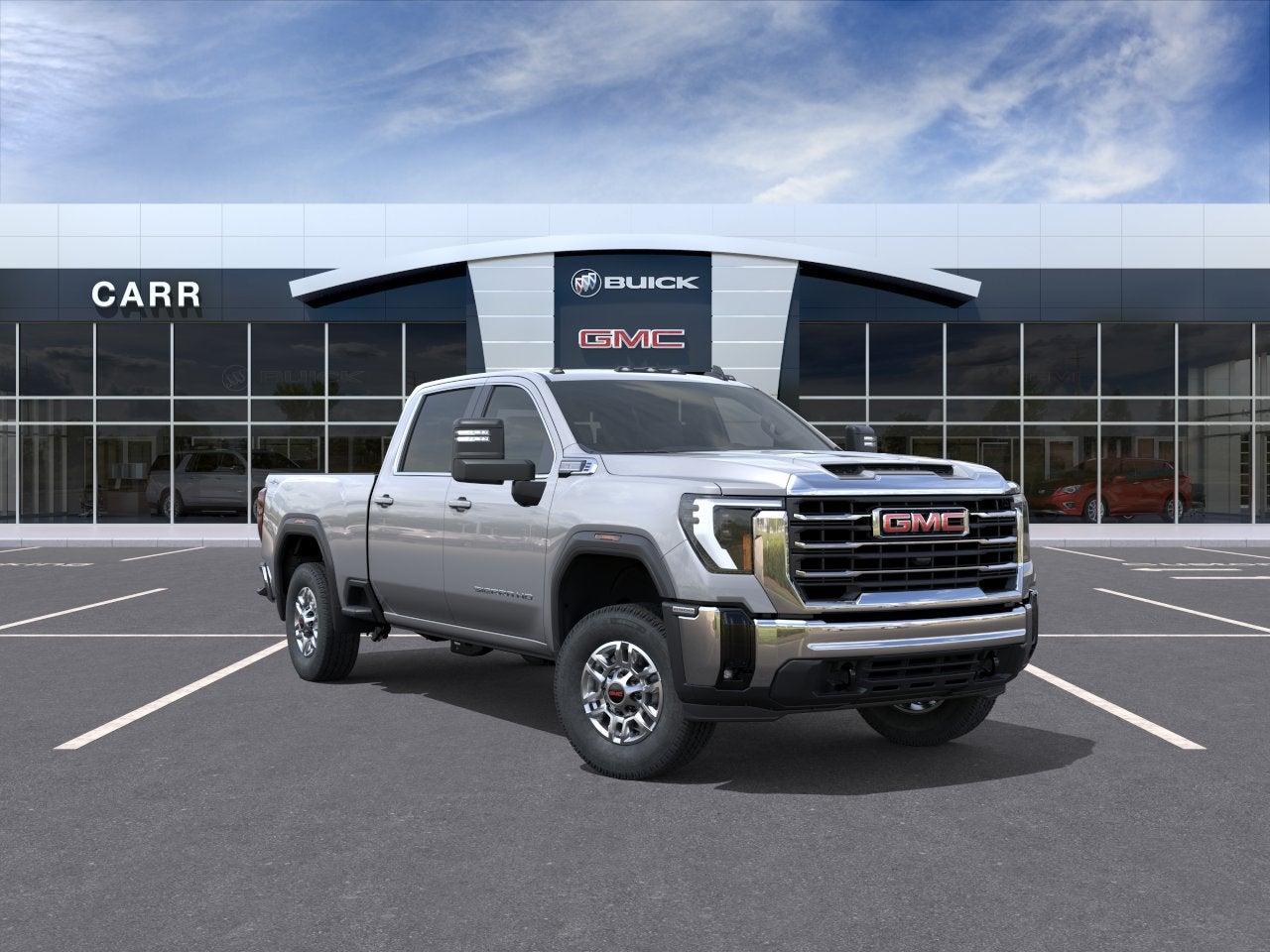 2026 GMC Sierra 2500 HD SLE in Sterling Metallic — front three-quarter view
