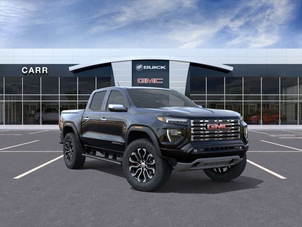 2026 GMC Canyon Denali in Onyx Black — front three-quarter view