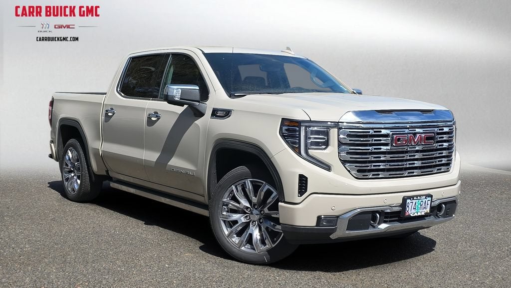 2026 GMC Sierra 1500 Denali in Coastal Dune — front three-quarter view