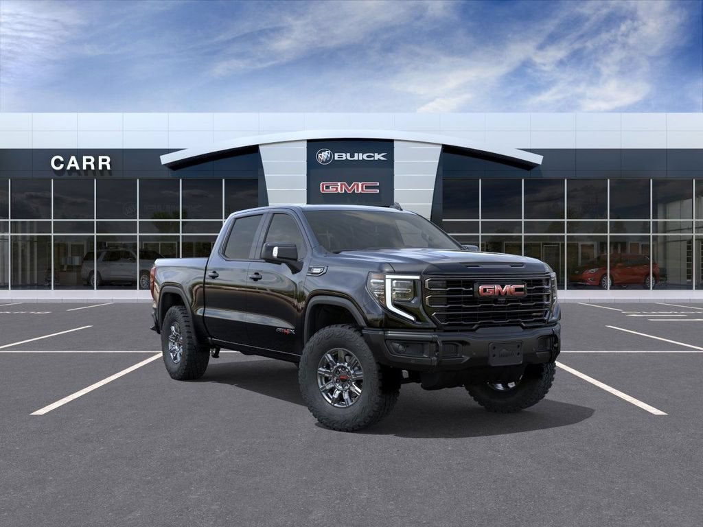 2026 GMC Sierra 1500 AT4X in Onyx Black — front three-quarter view