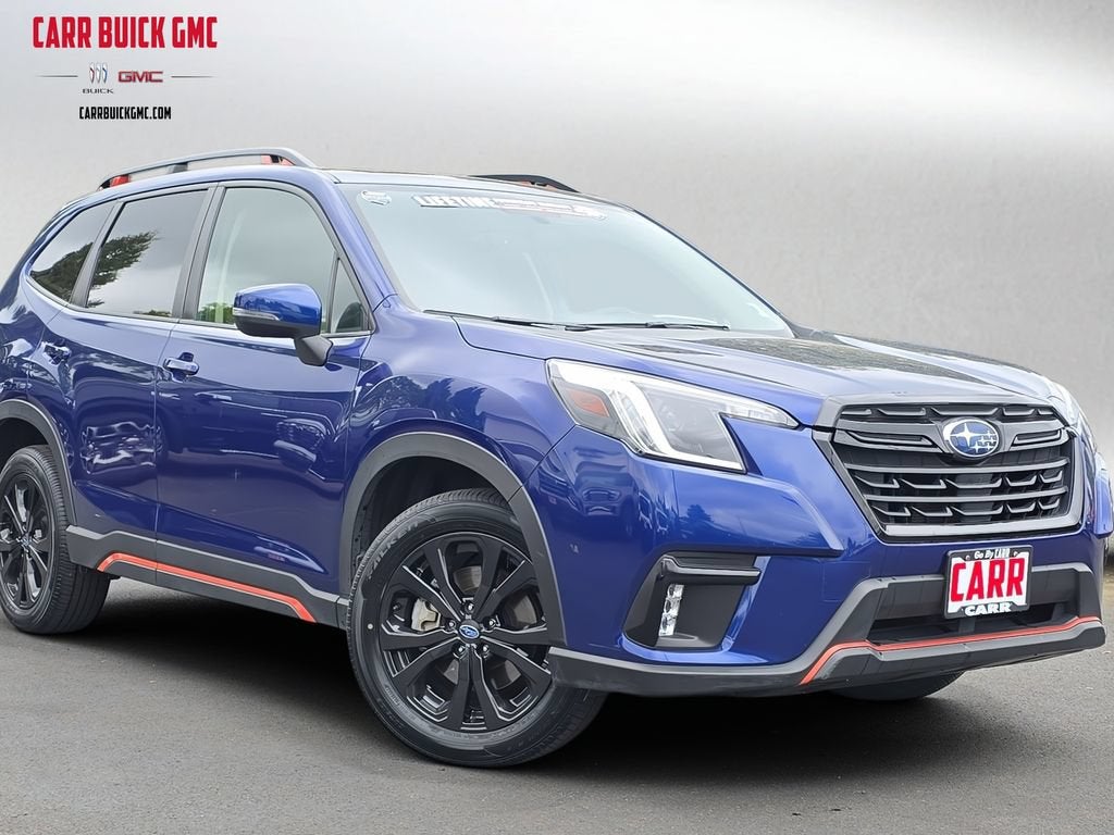 2024 Subaru Forester Sport in Blue — front three-quarter view
