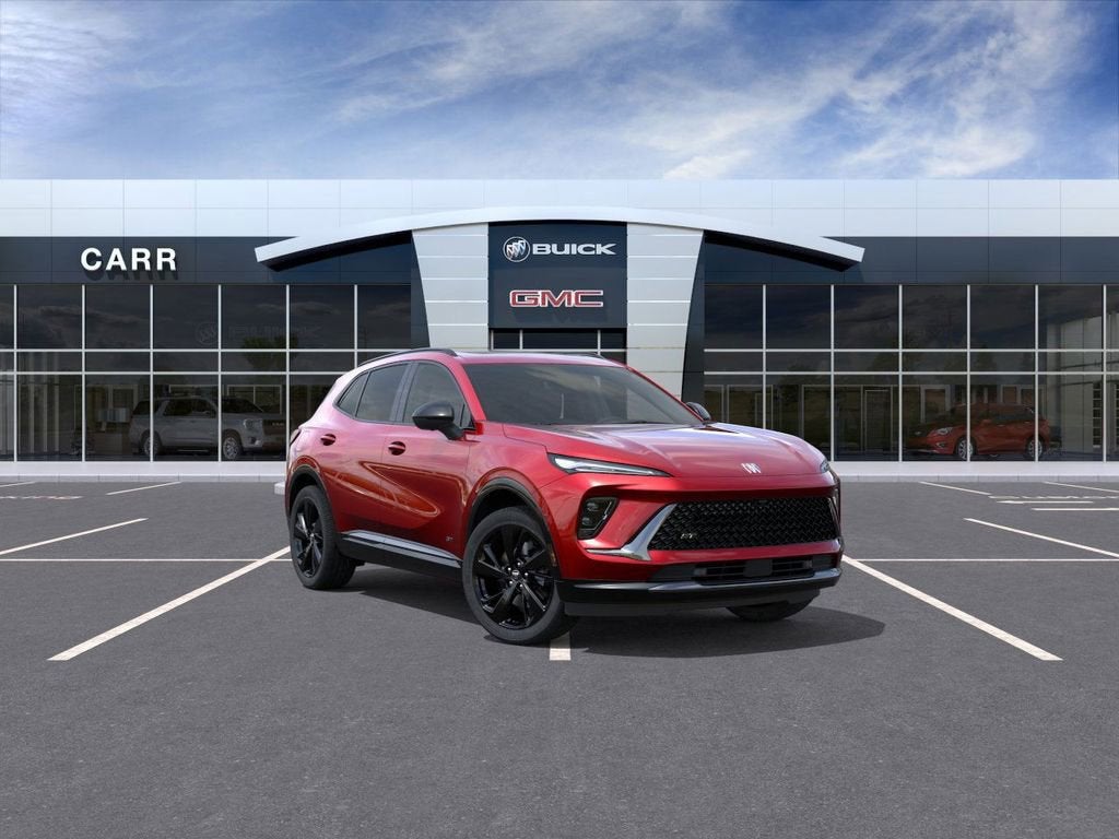 2026 Buick Envision Sport Touring in Brilliant Red — front three-quarter view