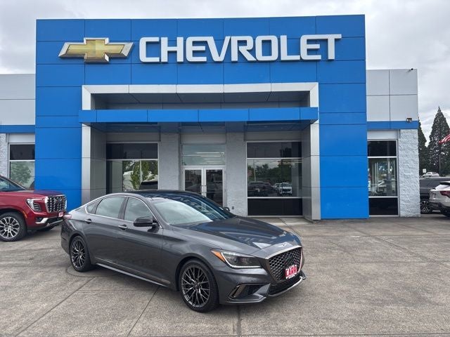 2018 Genesis G80 3.3T Sport in Gray — front three-quarter view