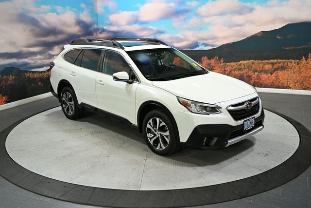 2020 Subaru Outback Limited XT in Crystal White Pearl — front three-quarter view