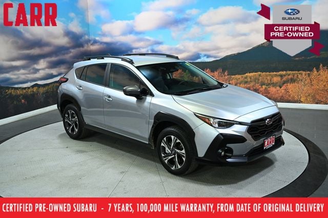 2026 Subaru Crosstrek Premium in Ice Silver Metallic — front three-quarter view