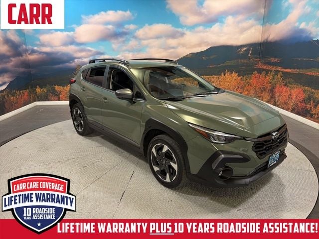 2024 Subaru Crosstrek Limited in Alpine Green — front three-quarter view