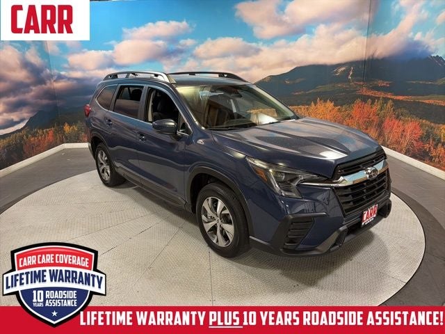 2025 Subaru Ascent Premium in Cosmic Blue Pearl — front three-quarter view