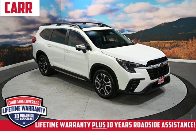 2023 Subaru Ascent Limited in Crystal White Pearl — front three-quarter view