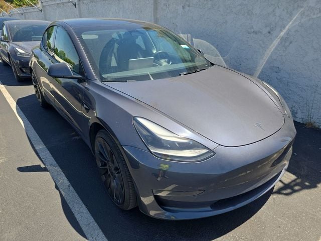 2023 Tesla Model 3 Base in Midnight Silver Metallic — front three-quarter view