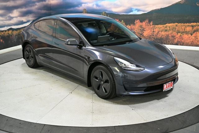 2019 Tesla Model 3 Long Range in Midnight Silver Metallic — front three-quarter view