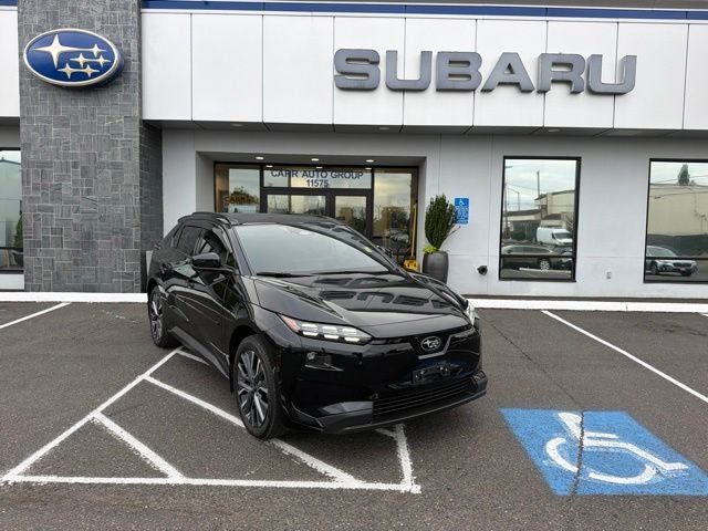 2026 Subaru Solterra Touring XT in Astro Black Mica — front three-quarter view