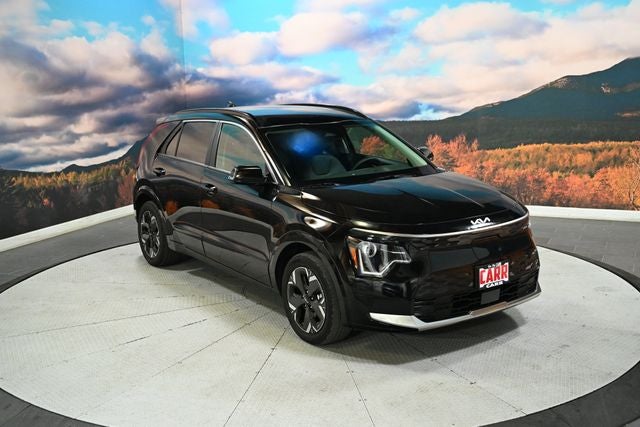2024 Kia Niro EV Wind in Aurora Black — front three-quarter view
